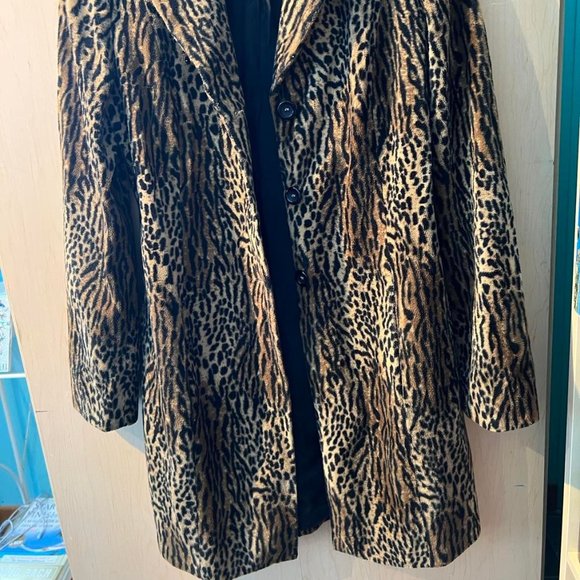 Vintage Leopard / Ocelot Faux Fur AWEAR Coat by Leone Sz. S - Picture 5 of 8